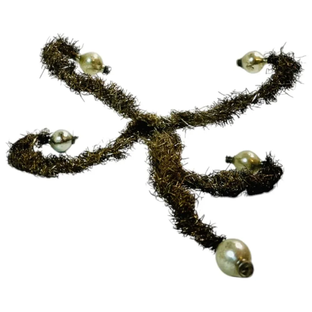 Vintage Tinsel Garland Mercury Glass Beads Christmas Ornament Starfish Wire 8